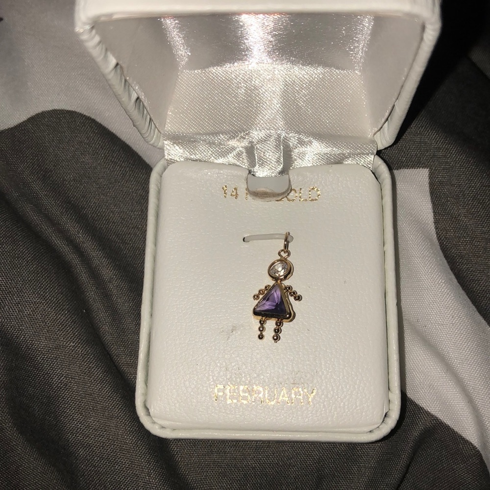 14k February Birthstone Pendant